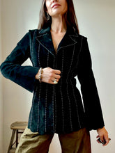 Load image into Gallery viewer, Black leather suede jacket
