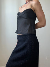 Load image into Gallery viewer, 1970's Black scalloped Skirt
