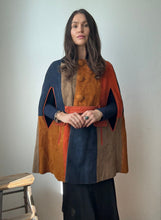 Load image into Gallery viewer, 1970's Patchwork Suede Cape