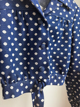 Load image into Gallery viewer, Blue & white Polka dot top
