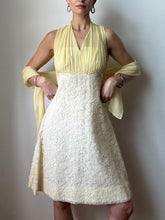 Load image into Gallery viewer, Butter yellow dress with scarf shawl