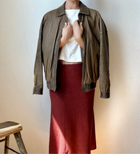 Load image into Gallery viewer, Brown leather bomber jacket
