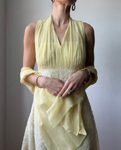Load image into Gallery viewer, Butter yellow dress with scarf shawl