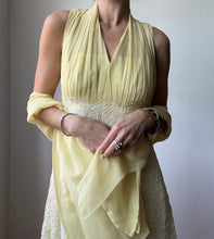 Load image into Gallery viewer, Butter yellow dress with scarf shawl