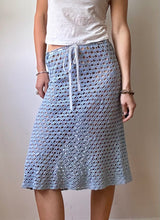 Load image into Gallery viewer, Baby blue crochet skirt