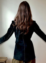 Load image into Gallery viewer, Black leather suede jacket