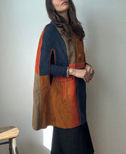 Load image into Gallery viewer, 1970's Patchwork Suede Cape