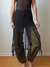 Load image into Gallery viewer, Black crochet fringe dress