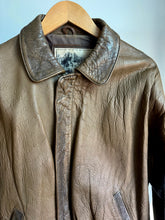 Load image into Gallery viewer, Brown leather bomber jacket