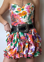 Load image into Gallery viewer, Vintage Silk & Sequin Floral Mini