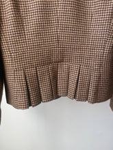 Load image into Gallery viewer, Vintage plaid coat with fox fur collar