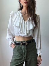 Load image into Gallery viewer, Re-worked ruffled neckline blouse