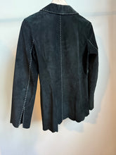 Load image into Gallery viewer, Black leather suede jacket