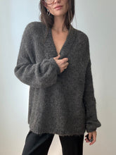 Load image into Gallery viewer, Grey V-neck Sweater