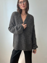 Load image into Gallery viewer, Grey V-neck Sweater