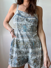 Load image into Gallery viewer, Paisley blue romper