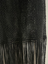 Load image into Gallery viewer, Black crochet fringe dress
