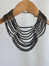 Load image into Gallery viewer, Black beaded necklace
