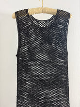 Load image into Gallery viewer, Black crochet fringe dress