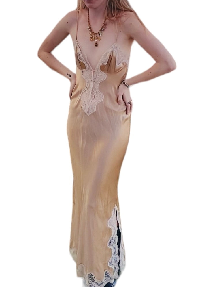 1970's Champagne silk slip dress – Harbinger Vintage