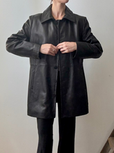 Load image into Gallery viewer, Black Leather coat