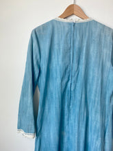 Load image into Gallery viewer, 1960s Indigo and crochet Maxi Dress