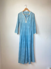 Load image into Gallery viewer, 1960s Indigo and crochet Maxi Dress