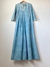 Load image into Gallery viewer, 1960s Indigo and crochet Maxi Dress