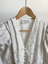 Load image into Gallery viewer, 1980's White puff sleeve blouse