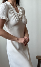 Load image into Gallery viewer, White eyelet lace silk dress
