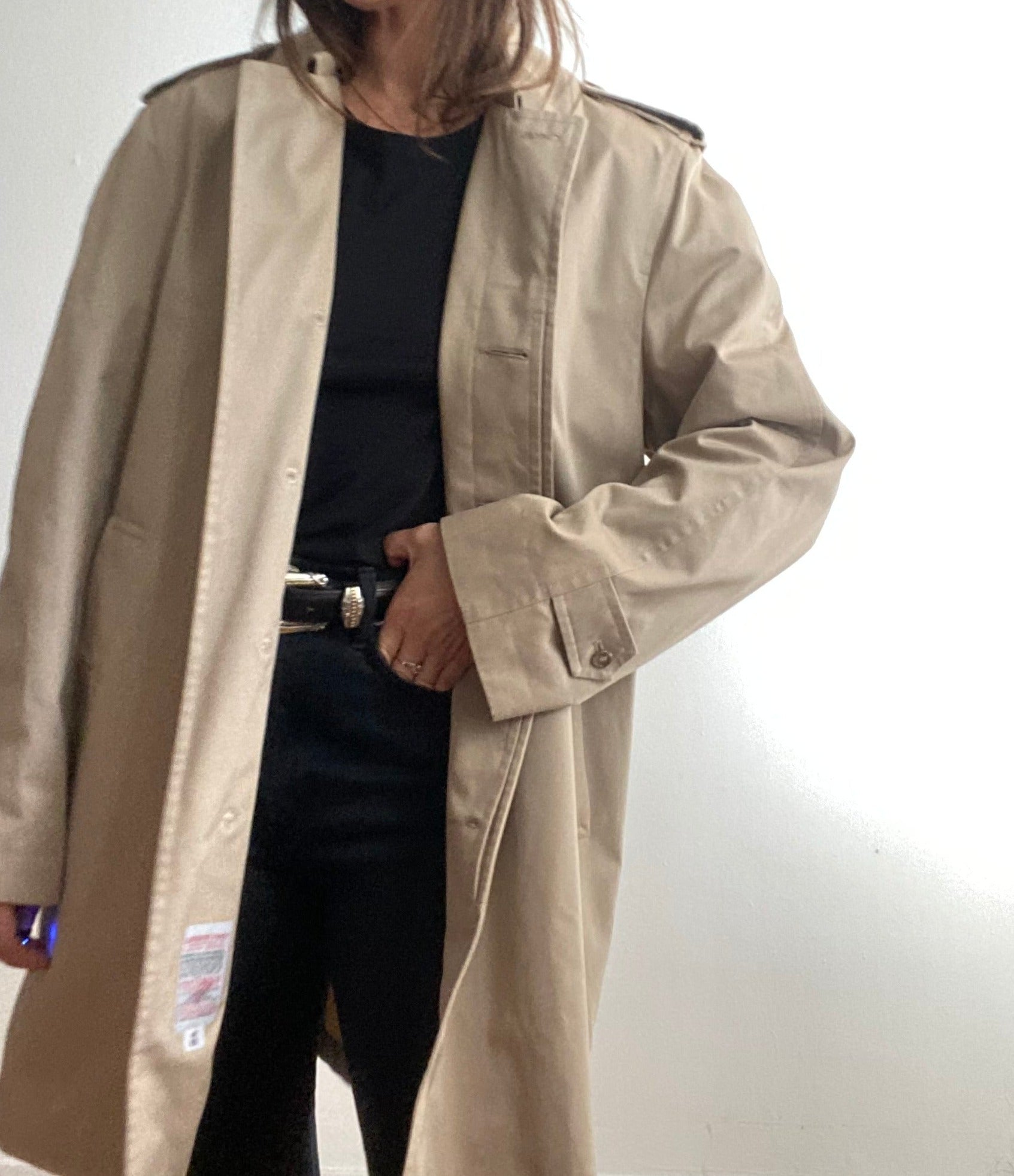 ジャケット・アウター vintage London Fog long trench coat Vintage 'london Fog' Green Floral Light Weight Trench Coat