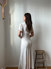 Load image into Gallery viewer, White eyelet lace silk dress
