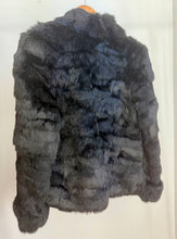 Load image into Gallery viewer, Black rabbit fur coat
