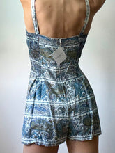 Load image into Gallery viewer, Paisley blue romper
