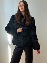 Load image into Gallery viewer, Black rabbit fur coat

