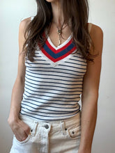 Load image into Gallery viewer, Red white &amp; blue striped tank

