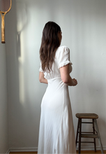 Load image into Gallery viewer, White eyelet lace silk dress
