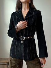 Load image into Gallery viewer, Black leather suede jacket
