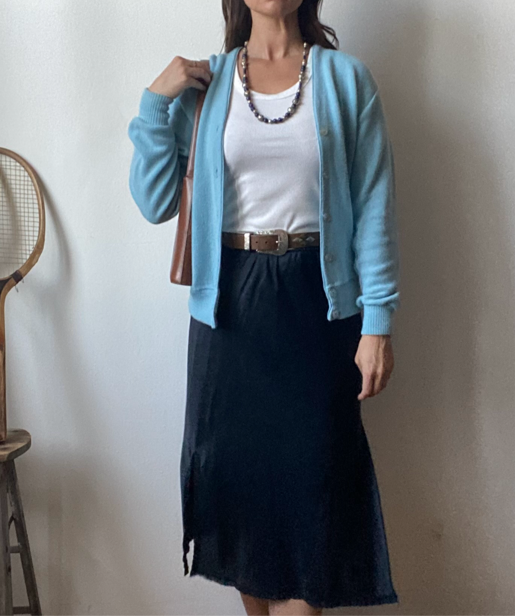 1970's Powder Blue Cardigan Sweater