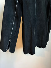 Load image into Gallery viewer, Black leather suede jacket

