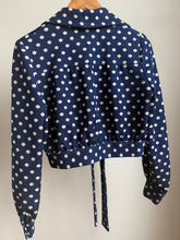 Load image into Gallery viewer, Blue &amp; white Polka dot top
