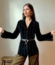 Load image into Gallery viewer, Black leather suede jacket
