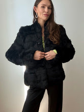 Load image into Gallery viewer, Black rabbit fur coat
