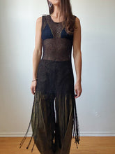 Load image into Gallery viewer, Black crochet fringe dress
