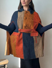 Load image into Gallery viewer, 1970's Patchwork Suede Cape
