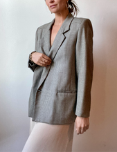 Load image into Gallery viewer, Vintage B&amp;W Plaid Blazer Coat
