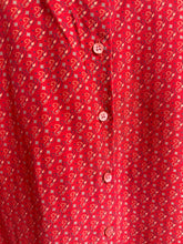 Load image into Gallery viewer, Red Silk button up blouse

