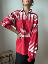 Load image into Gallery viewer, Red and white Rugby Polo
