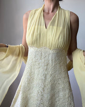 Load image into Gallery viewer, Butter yellow dress with scarf shawl
