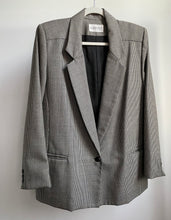 Load image into Gallery viewer, Vintage B&amp;W Plaid Blazer Coat
